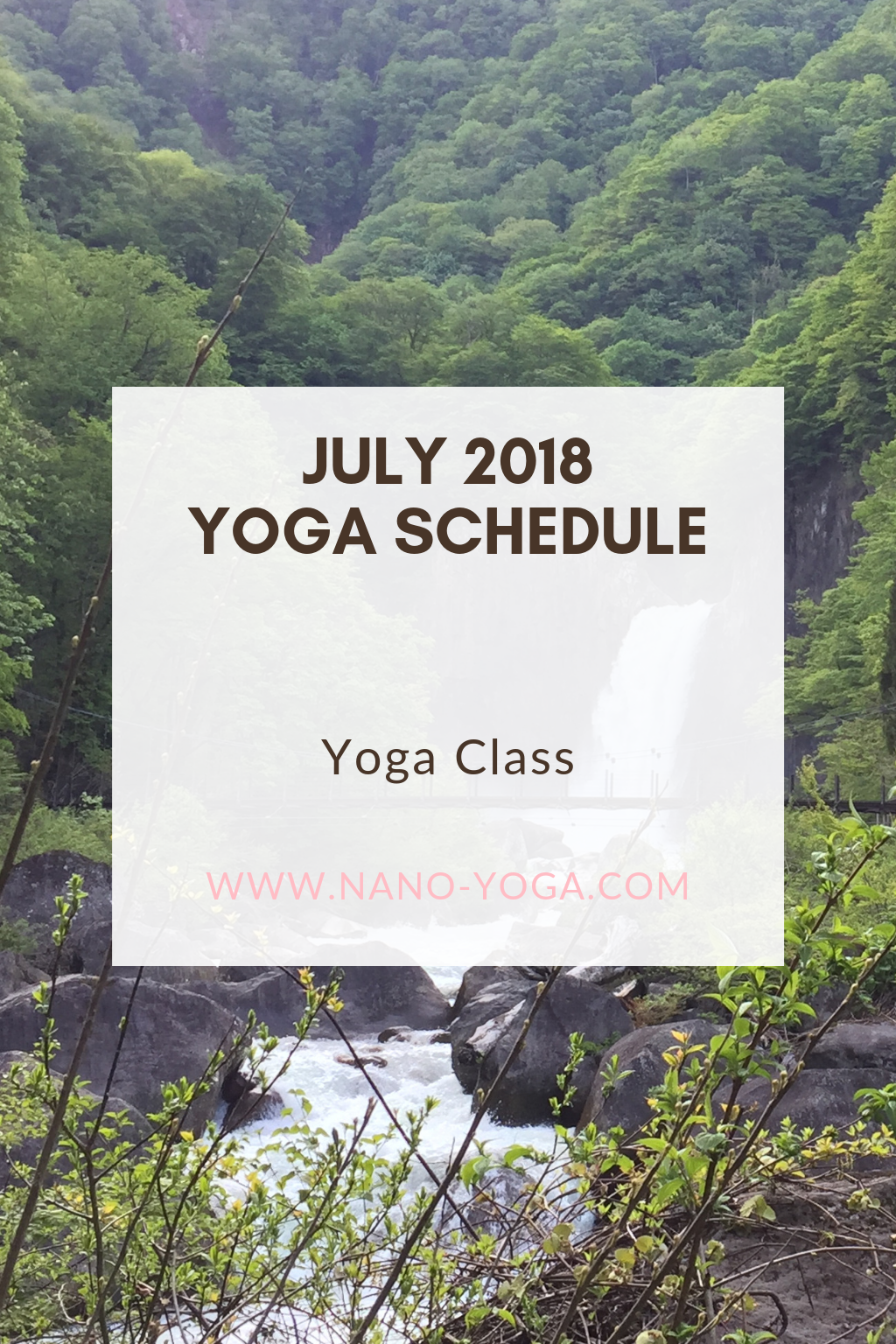 July Nano Yoga Schedule Myoko